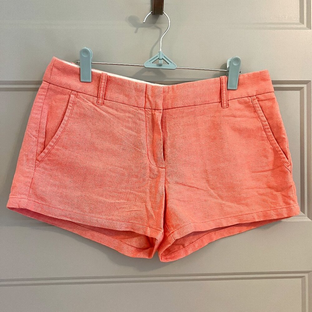 J Crew Coral Chambray Shorts Size 4